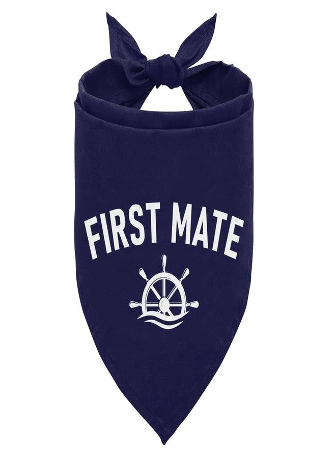 ZPPRJF First Mate Dog Bandana, Dark Blue Dog Bandana, Summer Bandanas for Dogs, Dog Boat, Funny Dog Bandana, Dog Bandana for Small Medium Large Dogs, Dog Triangle Scarf, Dog Boat Accessories (D15) - Image 1